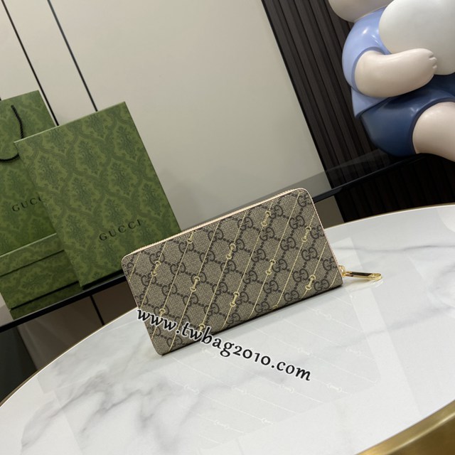 gucci專櫃新款錢包錢夾 古馳馬銜扣印花長夾錢包 jcp1747